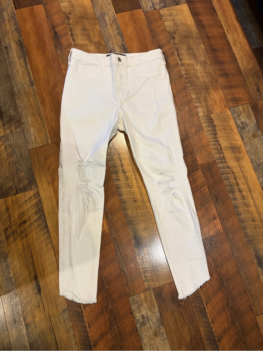 Hollister White Distressed Skinny Jeans